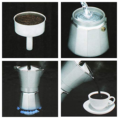 COM-FOUR® 1x Espressokocher für 3 Tassen - Mokkakanne im klassischen Design - Kaffeekocher - Espressokanne… – Bild 3