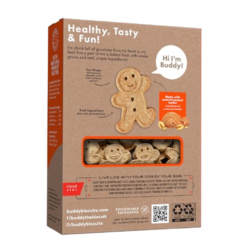 BUDDY BISCUITS CRUNCHY DOG TREATS, PEANUT BUTTER, 16 OZ. BOX