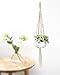 Mkono Mini Macrame Hanging Planter with Ceramic Flower Pot 19 Inch