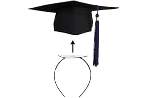 NLIEOPDA Grad Cap Headband, Secures Graduation Cap Headband Insert, Adjustable Inside Graduation Cap Don't Change Hair, Secure Hairstyle Unisex Black