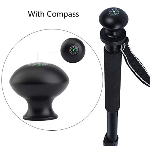 AFVO Trekking Pole Monopod Head Grip Knob with Compass for Walkabout Monopod Walking Stick