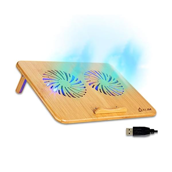 KLIM-Bamboo-Laptop-cooling-pad-Adjustable-speed-Cooling-stand-with-fans-and-bamboo-structure-for-laptops-between-10-and-156-Extra-USB-port KLIM Bamboo - Laptop cooling pad - Adjustable speed - Cooling stand with fans and bamboo structure, for laptops between…