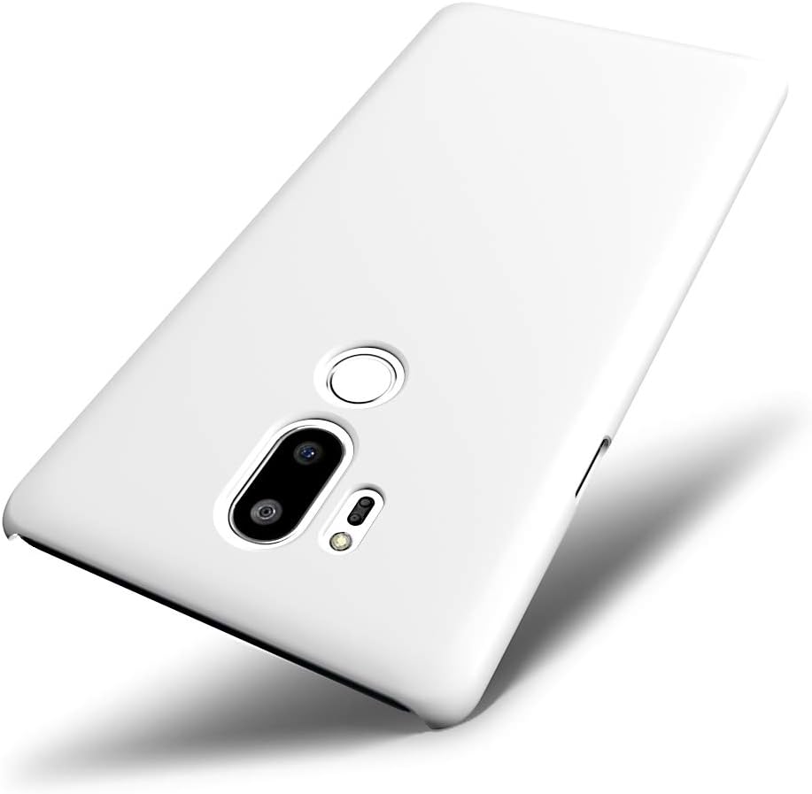 SLEO Case for LG G7/LG G7 ThinQ Case - Rubberized Hard PC Back Case Cover for LG G7/LG G7 ThinQ - White
