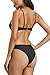 QINSEN High Waist Bikini Swimwear for Women Cutout Strappy Bandage 2PCS Bathing Suit Outfit Black L