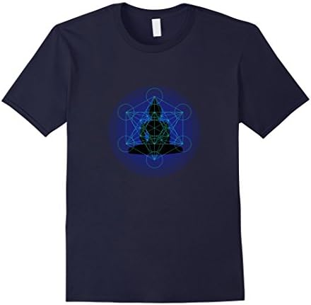 Men's Zen Buddha Sacred Geometry Shirt Medium Navy