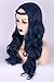 Topcosplay Women Wigs Dark Blue Wave Long with Braid Halloween Costumes Cosplay Wigs