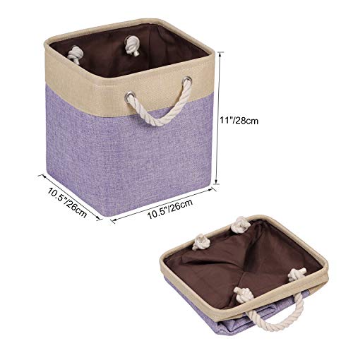 Univivi Cube Storage Bins [4Pack] Purple Fabric Storage Cubes with