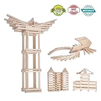 Wooden Blocks For Kids Set - Building Toys For 3,4,5,6 Year Old Boys,Girls. 297 Pure Natural Wood Planks. That Excite Learning Curiosity Stem,Motor Skill, Creativity. Invest In Your Toddlers Today.