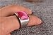 PMTIER Unisex Stainless Steel Cat's Eye Stone Opal Ring Silver and Pink Size 10
