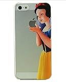 Eating/ Holding Apple logo Transparent Princess Snow White Frozen Elsa Little Mermaid Ariel Holding Logo Clear Transparent Case for Apple iPhone 5C (Snow white iphone 5C)