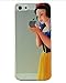 Eating/ Holding Apple logo Transparent Princess Snow White Frozen Elsa Little Mermaid Ariel Holding Logo Clear Transparent Case for Apple iPhone 5C (Snow white iphone 5C)
