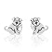 925 Sterling Silver Small Puppy Dog 11 mm Post Stud Earrings