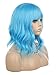 eNilecor Blue Wig Short Curly Bob Wigs with Air Bangs 14