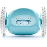 Clocky Alarm Clock on Wheels (Original) | Extra Loud for Heavy Sleeper (Adult or Kid Bed-Room Robot Clockie) Funny, Rolling, 