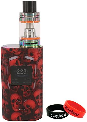 Smok ProColor 225W Silicone Protective Wrap Skin Silicone Case Sleeve Cover For Smok ProColor 225W Mod Kit (Skull Red)