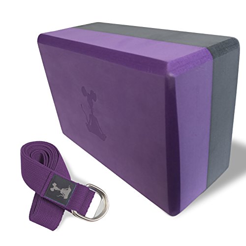 Yoga Block and Yoga Strap Set: One Block and 8′ Strap