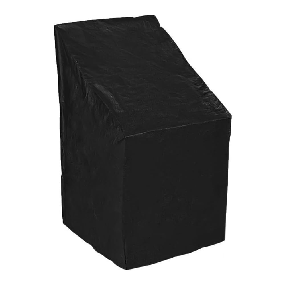 ZONADAH Garden Stacking Chair Cover 68x68x120cm Waterproof Anti-UV 210D Oxford Fabric Heavy Duty Patio Chair Cover Black Protective Cover for Outdoor Furniture