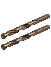 Uxcell 10 mm de perforación de diámetro 130 mm de longitud M35 HSS Cobalto Ronda vástago Broca en espiral 2pcs