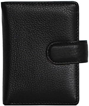 Natural Leather Latte Mini Slim Wallet Women Useful Multi Card Wallets Small Purse (Black)