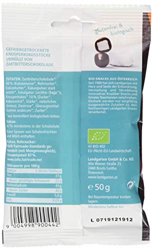 Landgarten | Veganer Bio Kokos in Zartbitter-Schokolade |1er Pack (50 g) – Bild 3