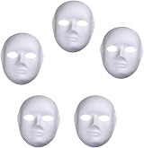 SUPVOX 5pk White Paper Pulp DIY Face Masks for Kids Crafts Masquerade Costume view 3