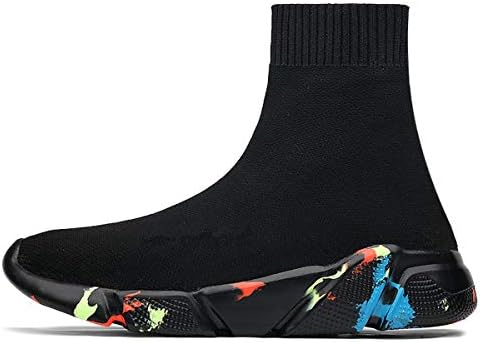 Indoor and Outdoor Indoor and Outdoor Unisex Fashion Slip-on High Cut Walking Trainers Couple Loafer Shoes Comfy Knit Gym Shoes