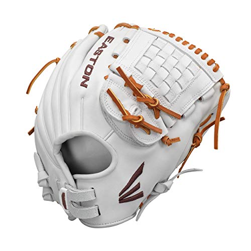 EASTON PROFESSIONAL Fastpitch Softball Glove | 2020 | Right-Hand Throw | Female Athlete Design | 12" | Pitcher / Infield Glove | Split Woven Web | Premium Reserve USA Steer Hide Leather | PC1201FP