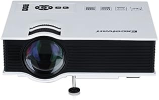 Excelvan UC40 Mini LED Proyector Port&aacute;til Multimedia Cine Teatro (800 Lumenes, 800*480RGB 1080HD , Altavoz, Bater&iacute;a Externa Compatible con Smartphone C&aacute;mara) - Blanco