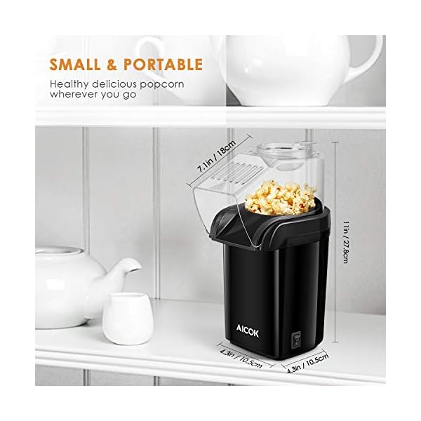 Hot-Air-Popcorn-Maker-Aicok-1200W-Retro-Popcorn-Machine-Healthy-and-Fat-Free-Popcorn-Popper-Measuring-Cup-Removable-Lid Hot Air Popcorn Maker, Aicok 1200W Retro Popcorn Machine, Healthy and Fat-Free Popcorn Popper, Measuring Cup, Removable Lid