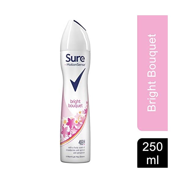Sure Women Bright Bouquet Aerosol Antiperspirant Deodorant, 250 ml, Pack of 6