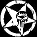 KINGDECAL Star Jeep Punisher Skull Decal Vinyl Sticker Wrangler Rubicon Willys