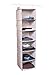 Adorn Home Essentials| Hanging Fabric Closet Shelf Accessory Organizer| Ideal for Clothing, Accessories, Shoes, Towels and Home Essentials| 6-Tier, Insta-Shelf Organizer