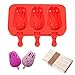 DiDaDi Silicone ICE POP Mold, 3 Cavities Cute ICE CAREM Bar Mould,Popsicle Molds DIY ICE Cream Maker,Silicone Jelly Chocolate Candy Soap Molds with 20 Wooden Sticks - Bunny