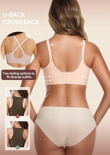 HBselect Jelly Bras for Women No Underwire 3PCS Comfort Wireless Push Up Bras Seamless Scalloped Lift Everyday Bralettes