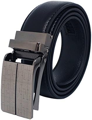 Ratchet Leather Belts, Yamissi Leather Belt for Men, with Automatic Buckle, Dress Belt fits for Waist Size 28" to 40" (BT3)