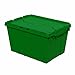 Akro-Mils 39120GREEN 39120 Industrial Plastic Storage Tote with Hinged Attached Lid, (21-Inch L by 15-Inch W by 12-Inch H), Green, (6-Pack)