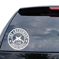 DiamondCutStickerz 2ND Amendment PRO Gun Homeland Security Decal Sticker Car Truck Motorcycle Window Ipad Laptop Wall Decor - Size (09 inch / 23 cm Tall) - Color (Gloss White)