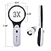 Magnifying Glass, BearMoo 3X 45X Handheld Reading Magnifier Glass with 3 LED Lights for Reading/Maps/Watch Repair/Newspaper/Jewelry Loupes/Ins (White+Black)