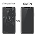 KATIN iPhone X Screen Protector - [2-Pack] For Apple iPhone X / iPhone 10 Tempered Glass Screen Protector [3D Touch][Case Friendly] with Lifetime Replacement Warranty