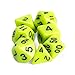 Wiz Dice Sticky Ichor Set of 7 Polyhedral Dice, Solid Neon Green Tabletop RPG Dice with Clear Display Box