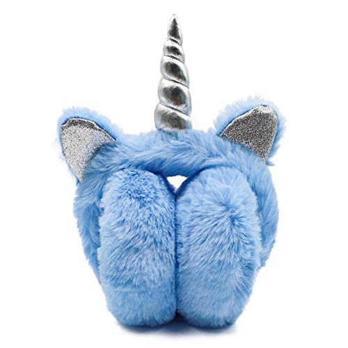 Girls Unicorn Earmuffs Winter Warm Soft Plush Ear Warmers for Kids Adults