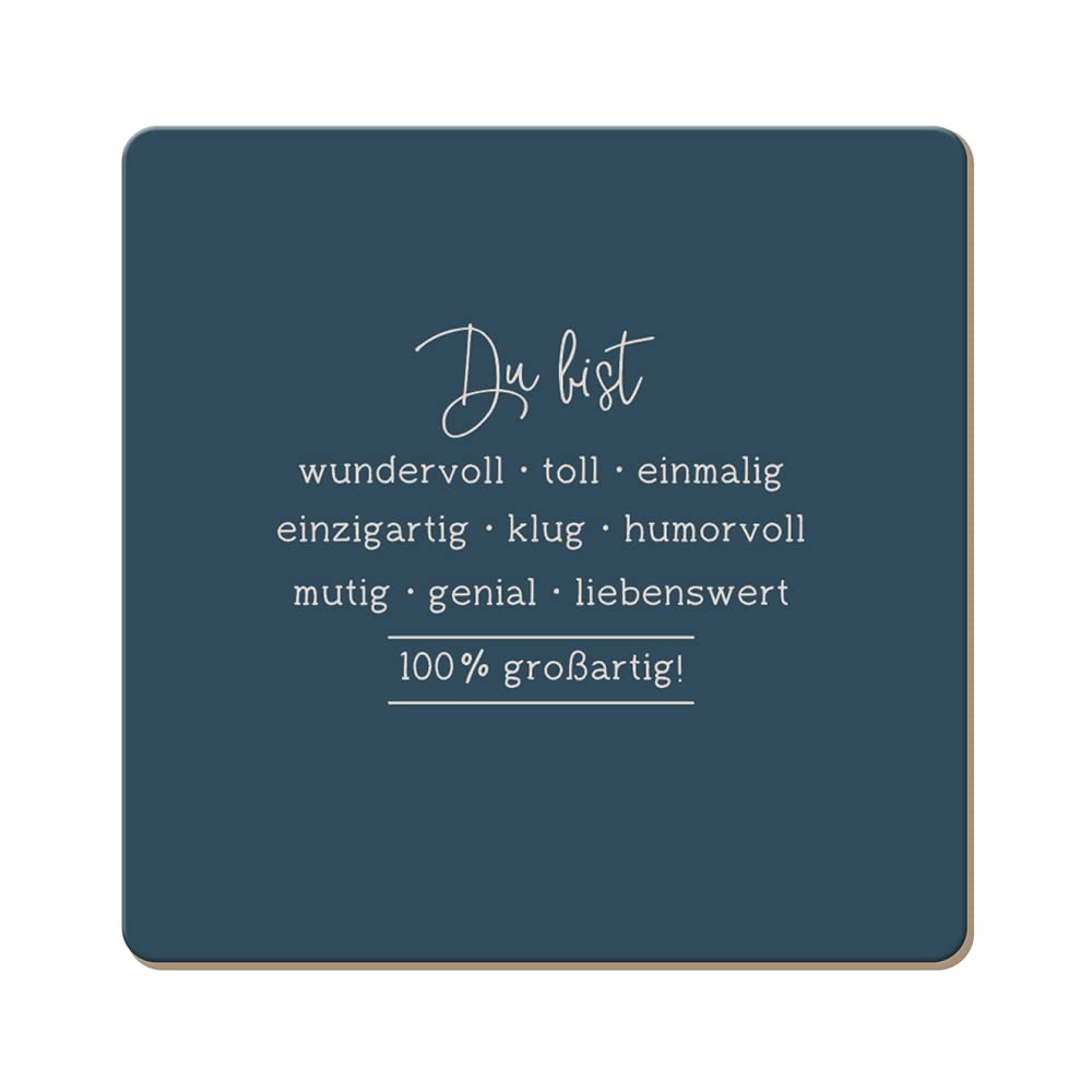 Grafik Werkstatt Funny Coaster Made of Cork | Du bist wundervoll