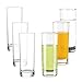 Dceyaor Transparent Base High Pole Bar Glass, Drinking Glasses Straight Cup For Water, Juice, Beer, And Cocktail 9.8 oz,6.5 inches Tall (Set of 6)