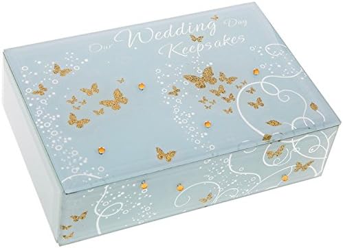 Caja de recuerdos de la boda de la mariposa de oro: Amazon.es: Hogar