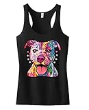 Neon Pitbull Florecent Dog Racerback Tank Top Black S-XL Juniors