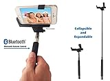 iExplore Bluetooth Selfie Stick for iPhone and Samsung Phones - Extendable Handheld Self Portrait Monopod Pole with Wireless Remote Control Camera Shutter Button Built-in Fits iPhone 6 and 6 Plus 5s 5c 5 4s and 4 plus Galaxy S5 S4 Note 3 HTC One
