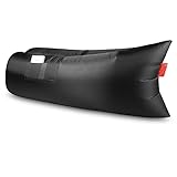 Moran Inflatable Lounger Air Mattresses Quick Open Hangout as Lounge Chair Bean Bag Air Hammock Sofa Couch Air Bag Outdoor Camping Hiking Bed Portable Lazy Sofa (Black)