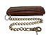 Men's Biker's Rusty Brown Leather Long Tri-fold Chain Wallet Crazy Horse 312 RFID Signal Blocking Checkbook