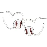 Game Day Earrings for Women Love Baseball Football Hoop Earrings Sport Team Earrings Race Game Day Baseball Football Heart Jewelry Accessories Outfits Gifts