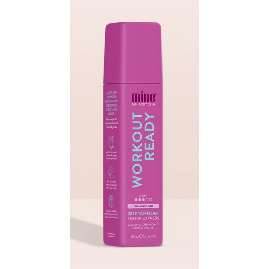 MineTan Workout Ready Self Tan Foam - The Tan That Won't Sweat Off, 1 Hour Express Self Tanner, Vegan, 200ml / 6.7 fl oz